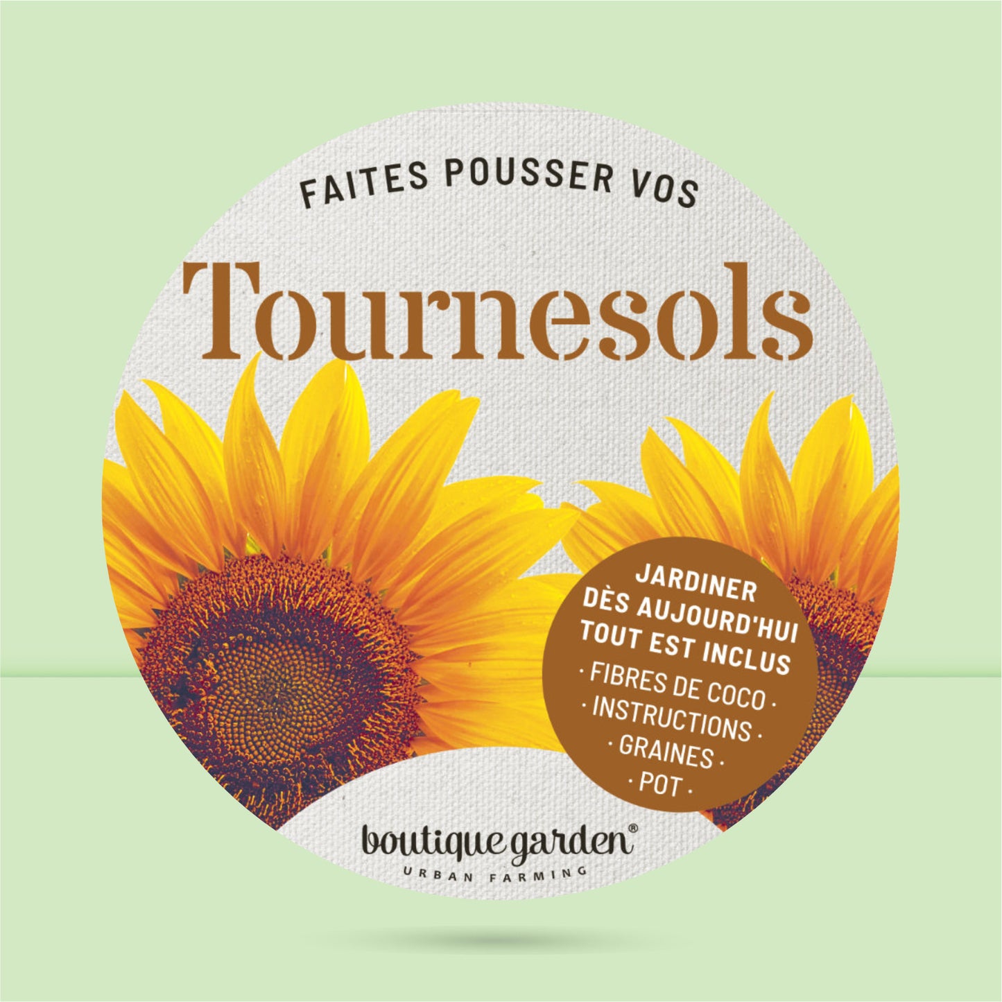 Kit jardinage prêt à pousser tournesol emballage décoratif cadeau