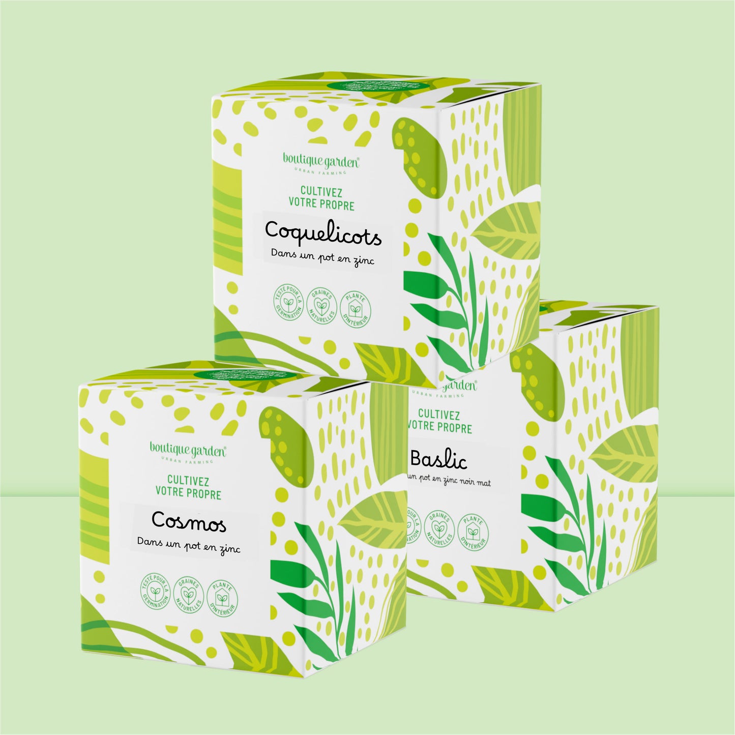 Kit jardinage facile prêt à pousser fleurs emballage cadeau originale boutique garden
