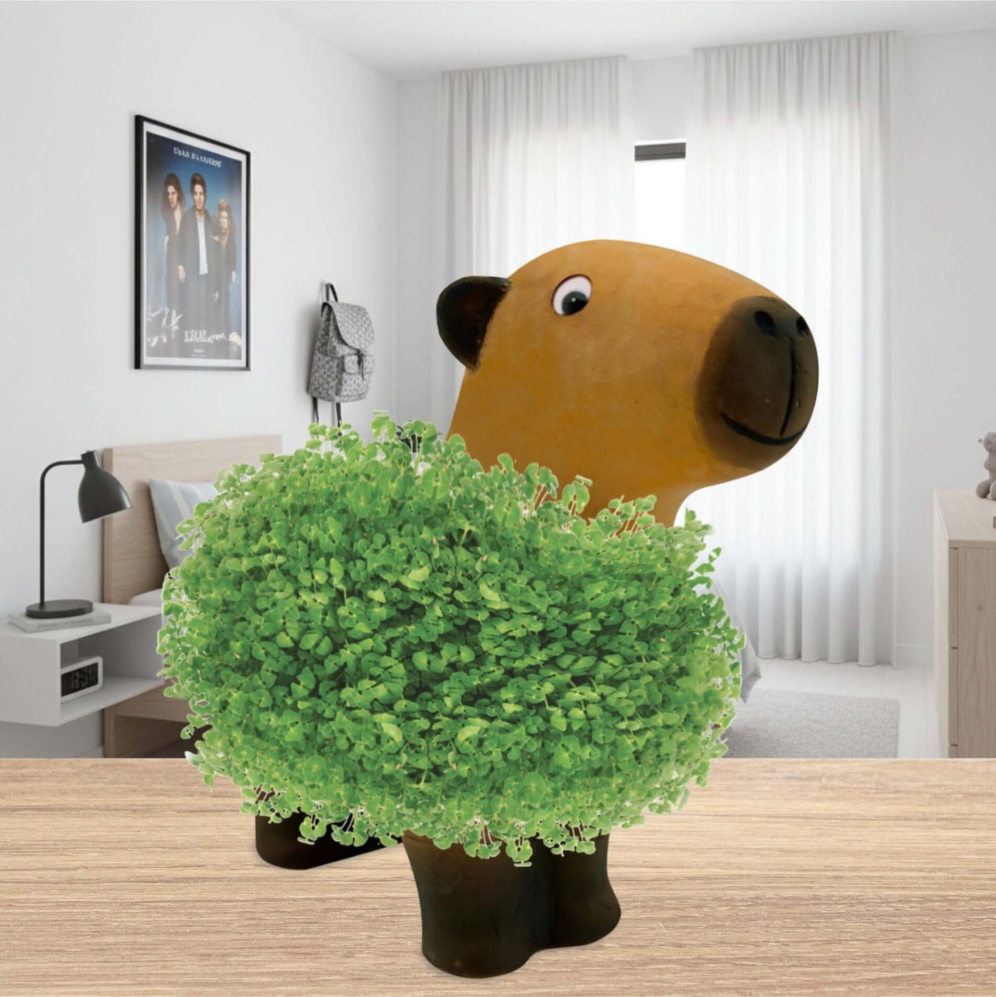 Offrez l'esprit zen du Capybara avec ce pot de chia en forme de Capybara, ajoutant une touche amusante à votre décor.