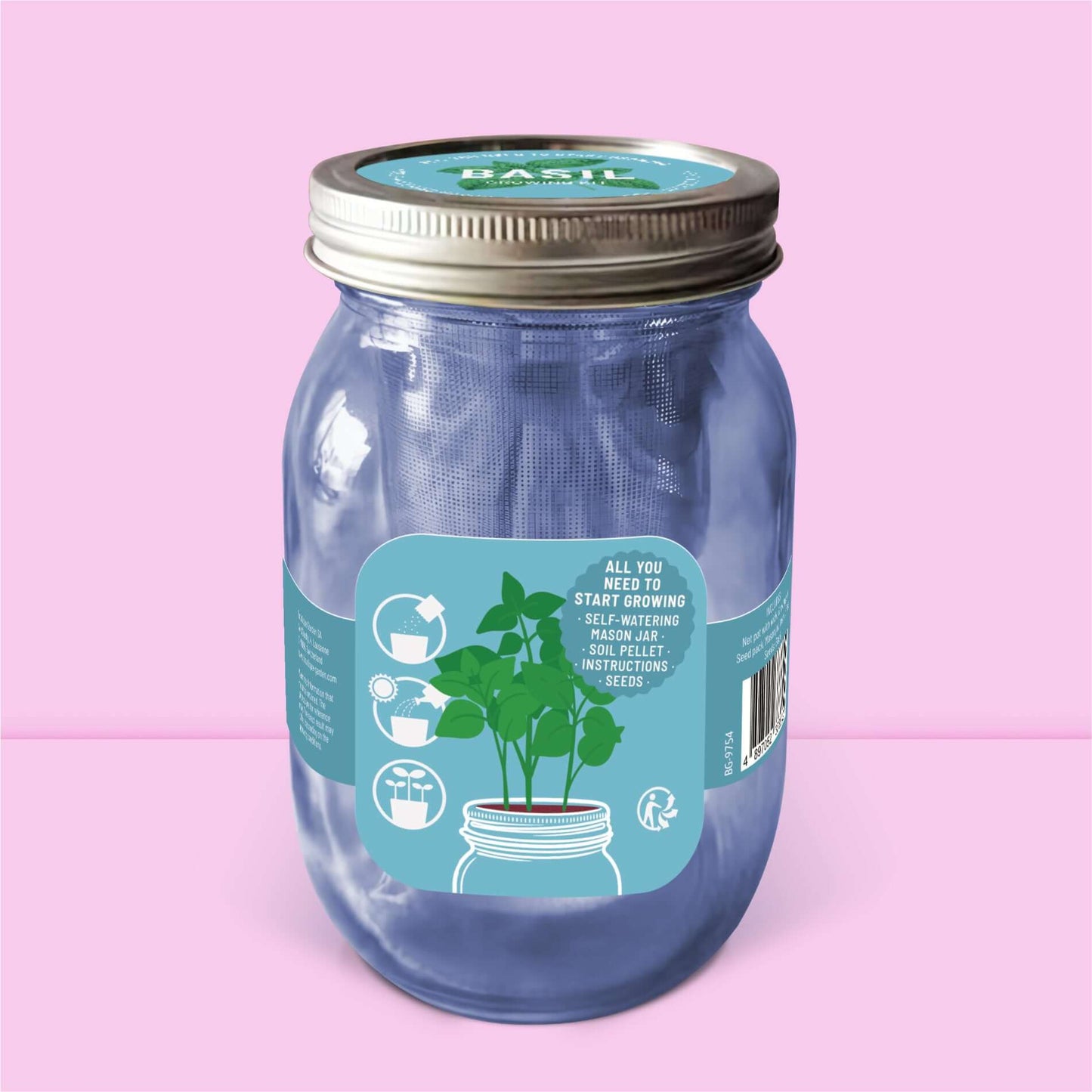 Dos du kit basilic autonome : notice d'utilisation pour jardinage facile et sans arrosoir.