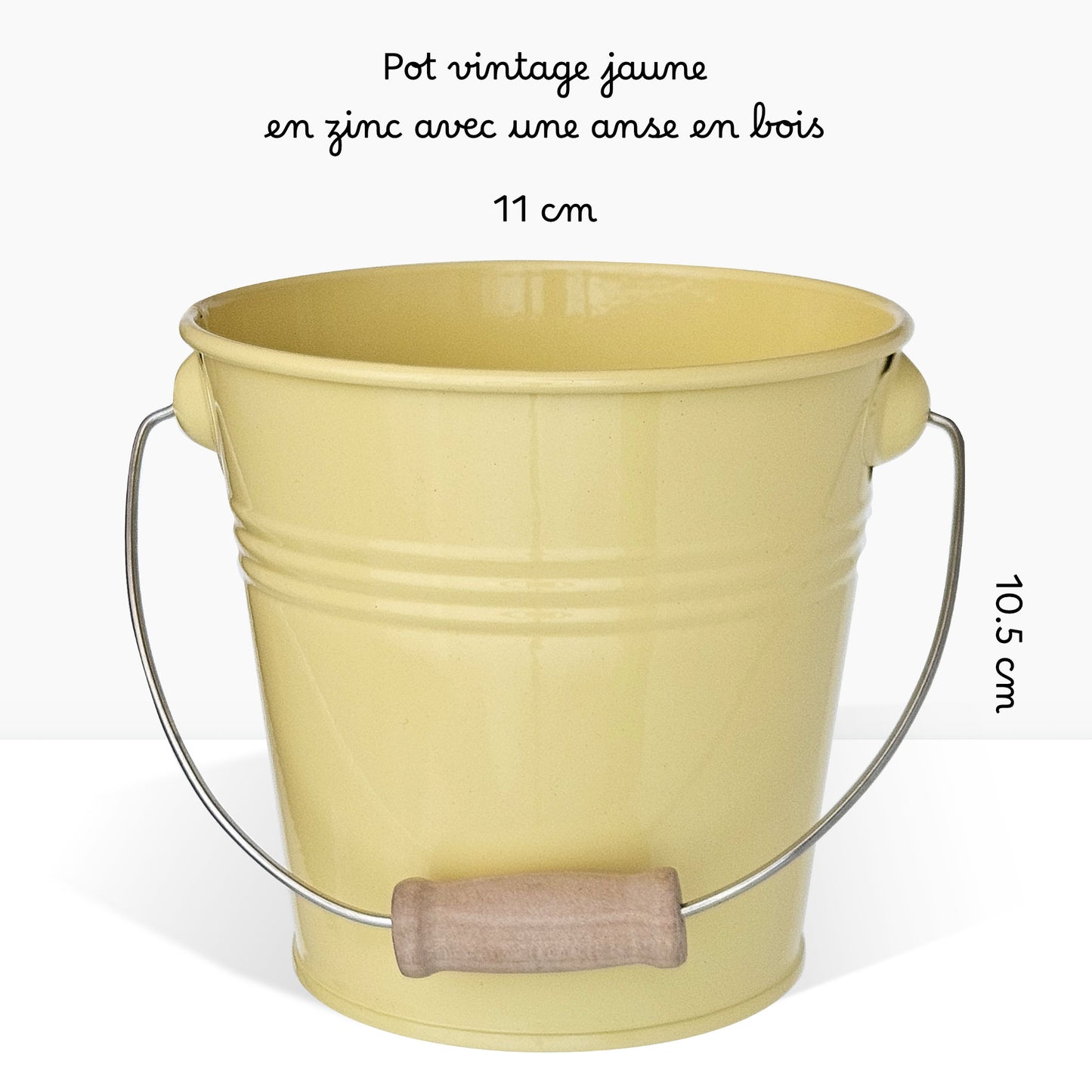 Kit prêt à pousser tournesol, pot en zinc Jaune